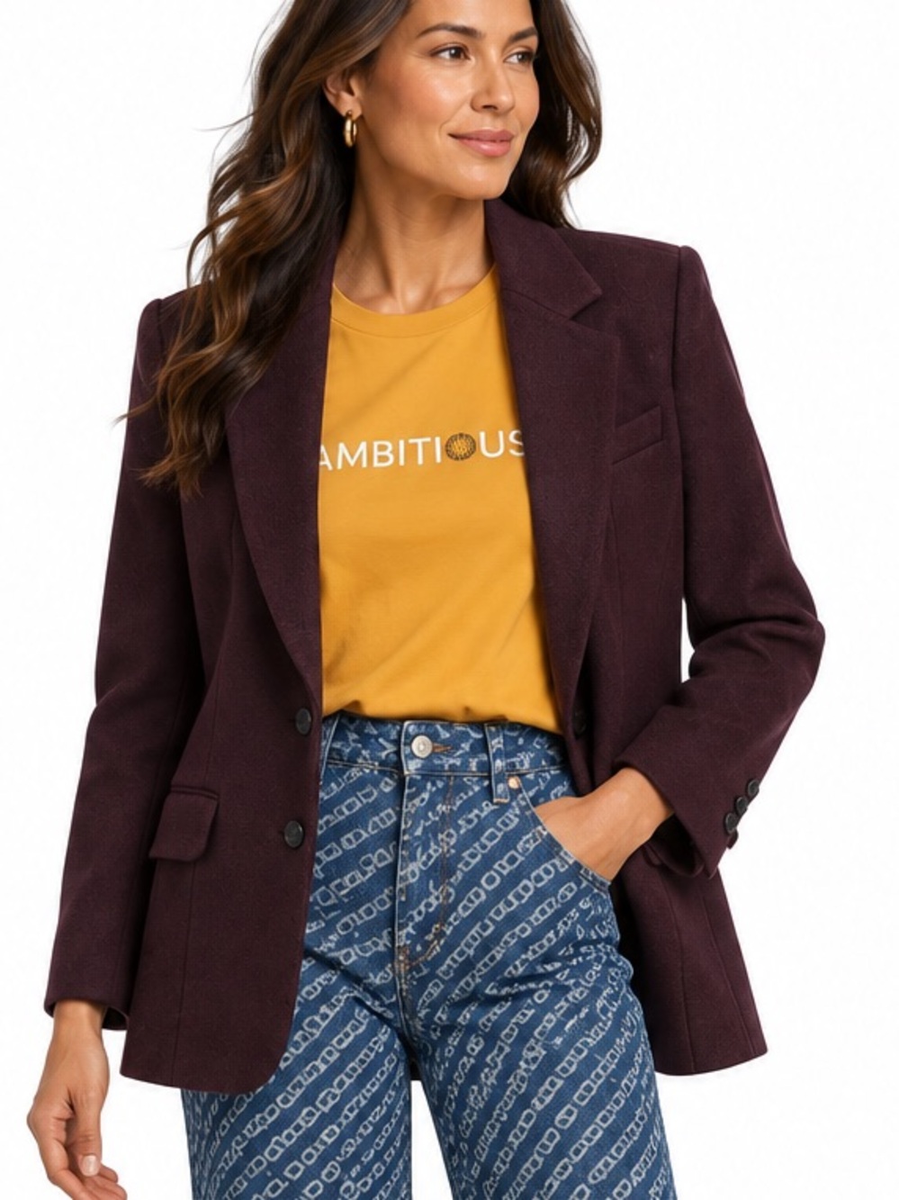 Koret Vintage Eggplant Purple Blazer — Tailored Fit, Fully Lined | SZ M/L